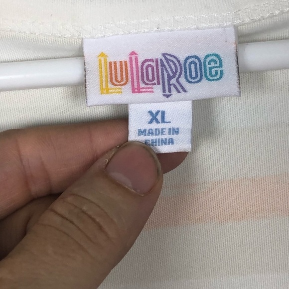 LuLa roe Women’s tan and cream striped summer dress with pockets Size XL - Picture 10 of 11